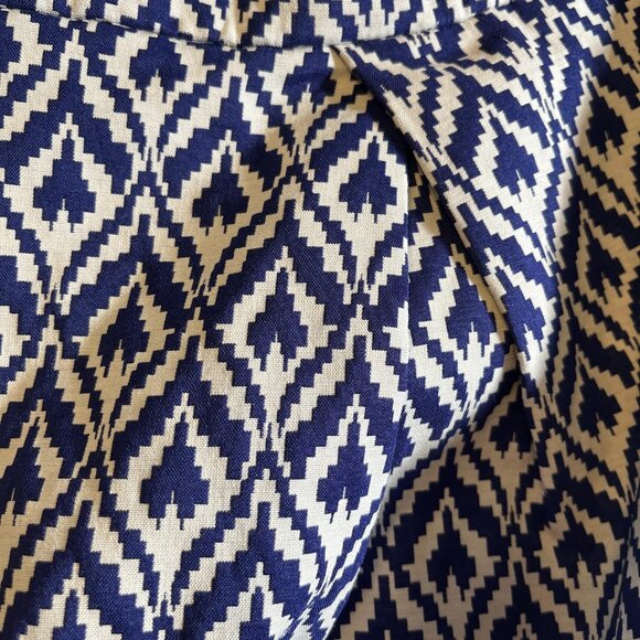 J. Crew Navy Blue Patterned Skirt, Pockets, Size 8 - Picture 6 of 8